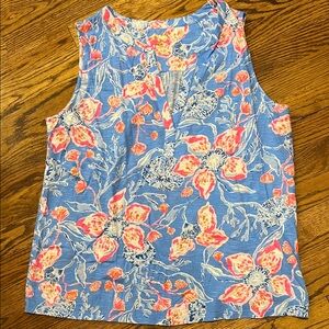 Lilly Pulitzer Floral Top in Blue and Pink